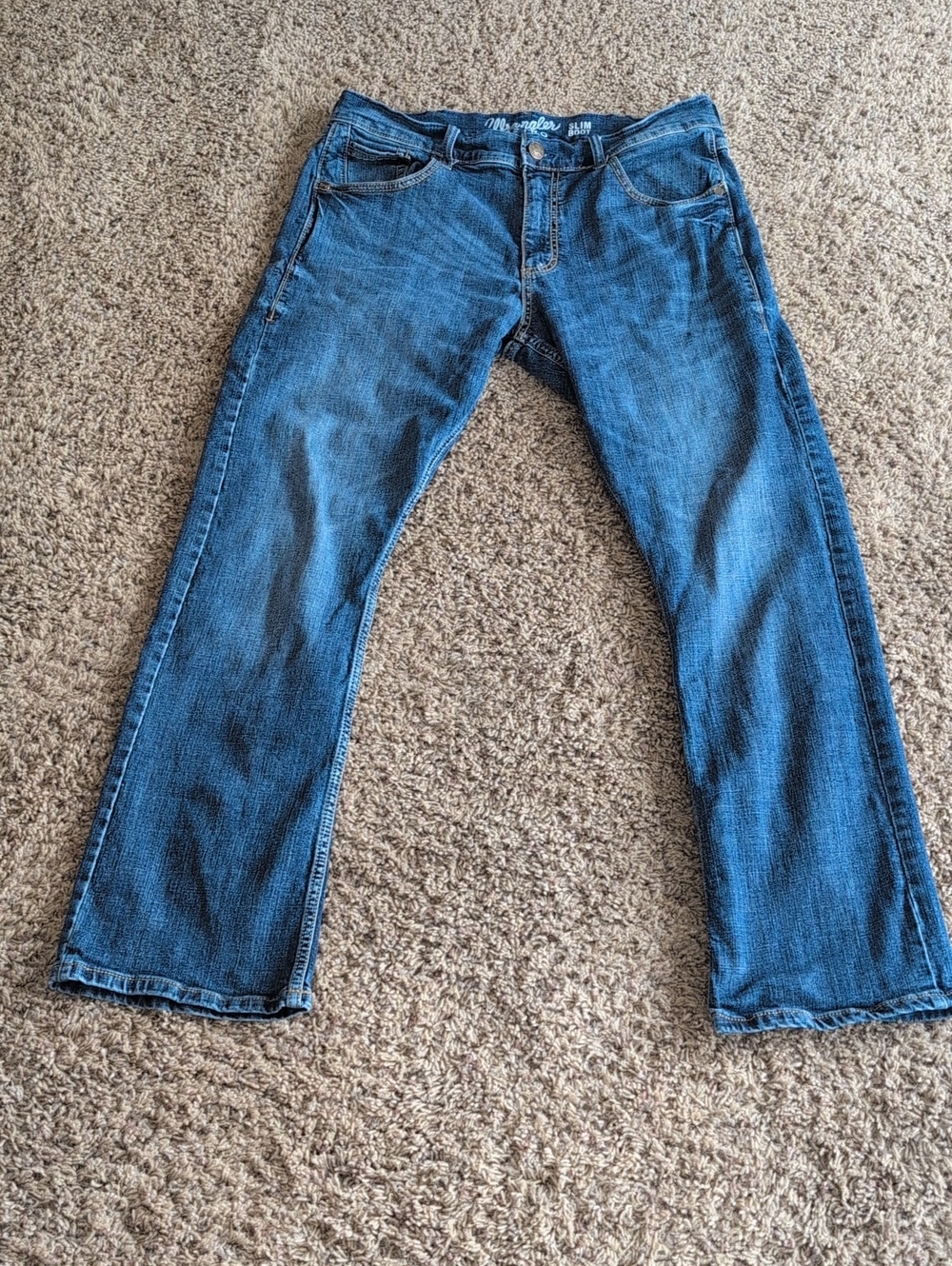 Men's Dark Blue Bootcut Jeans - Mid Rise Comfort